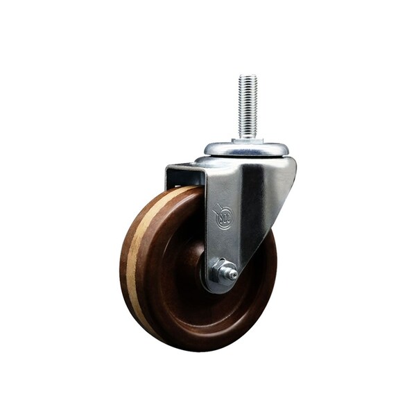 4 Inch High Temp Phenolic Wheel Swivel 34 Inch Threaded Stem Caster SCC